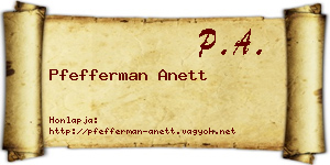 Pfefferman Anett névjegykártya